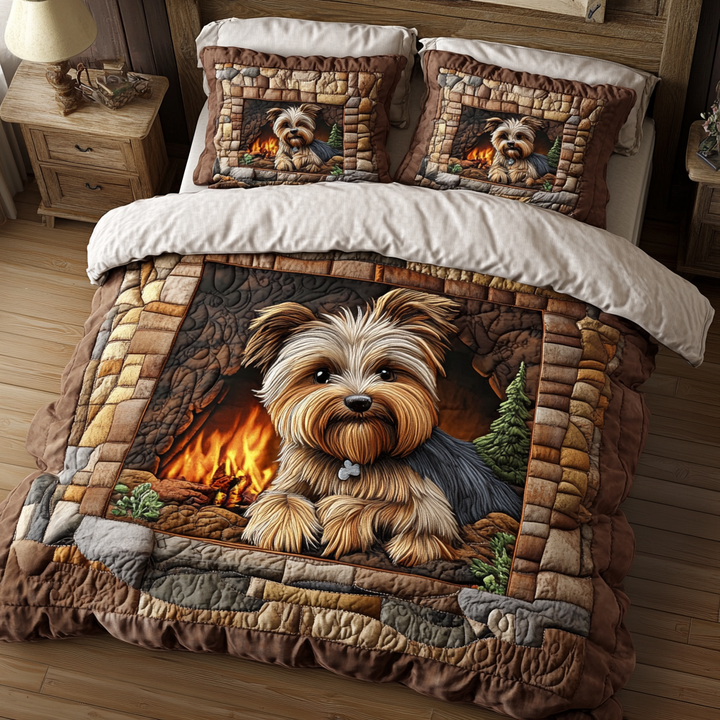 Yorkie Charm 3-Piece Bedding Set