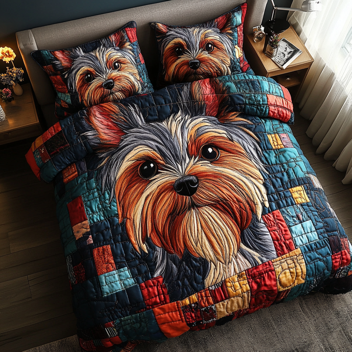 Yorkie Whimsy 3-Piece Bedding Set
