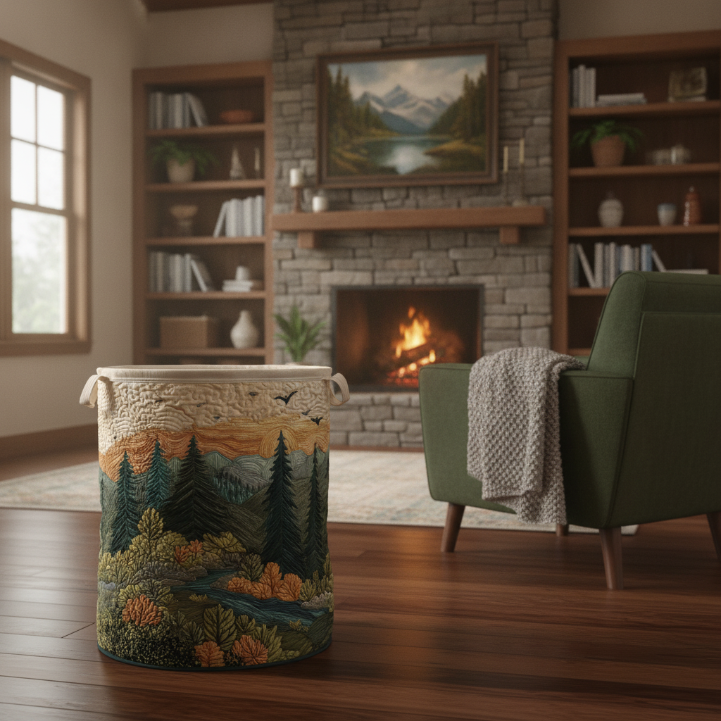 Peaceful Pines Laundry Basket