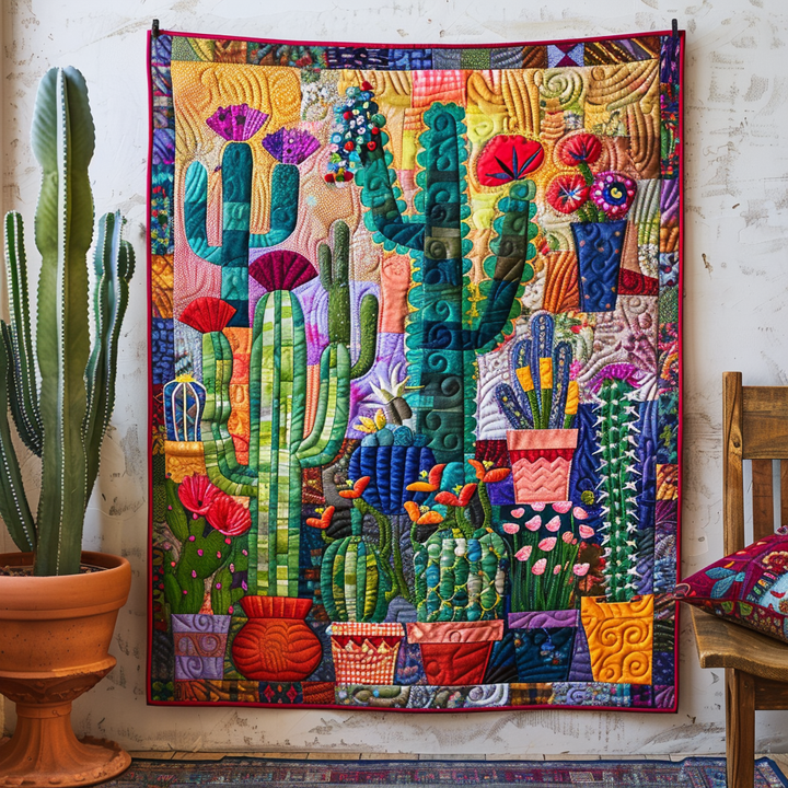 Artistic Cactus Landscape Blanket