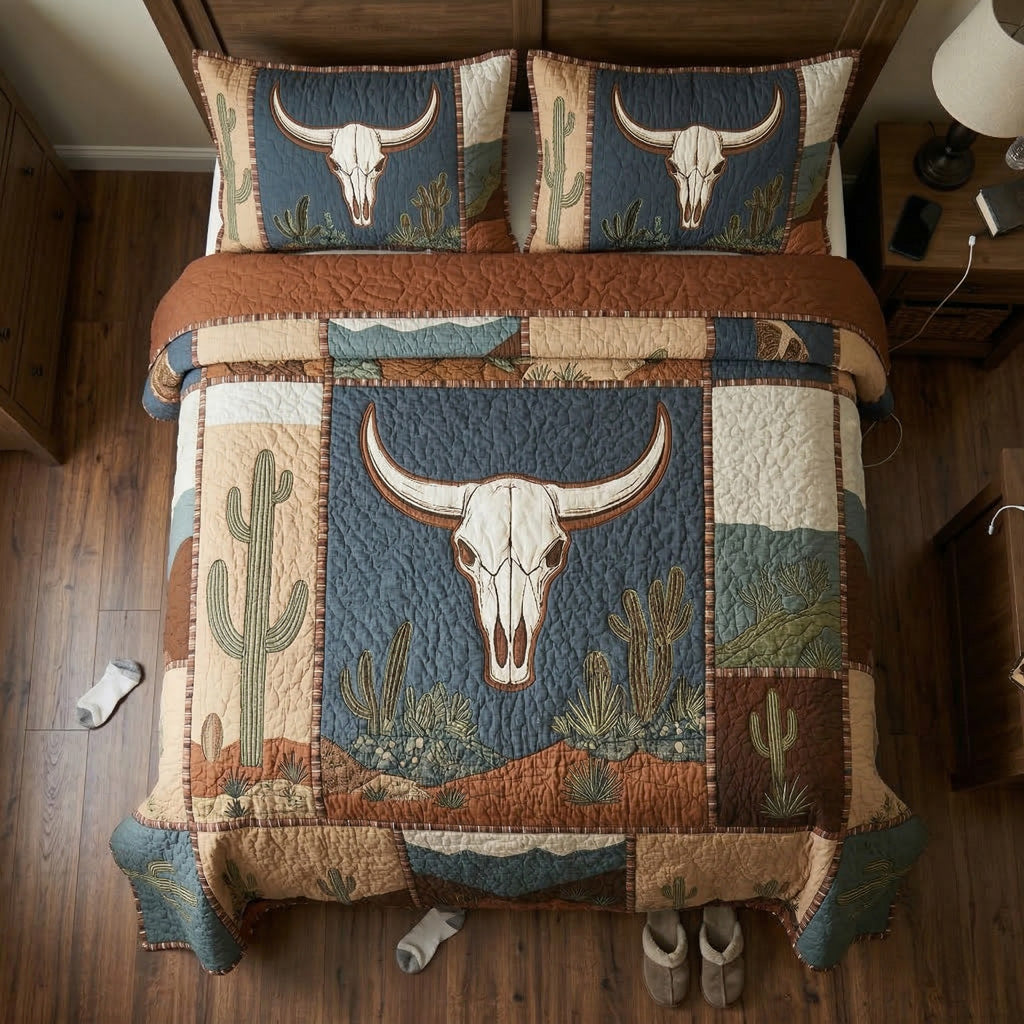 Sagebrush Longhorn Desert 3-Piece Bedding Set